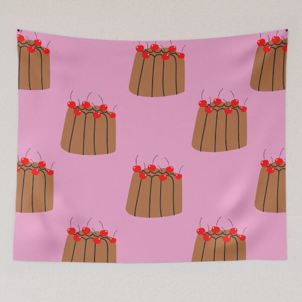 Item preview, Retro chocolate pudding with cherries designed and sold by Luamor.