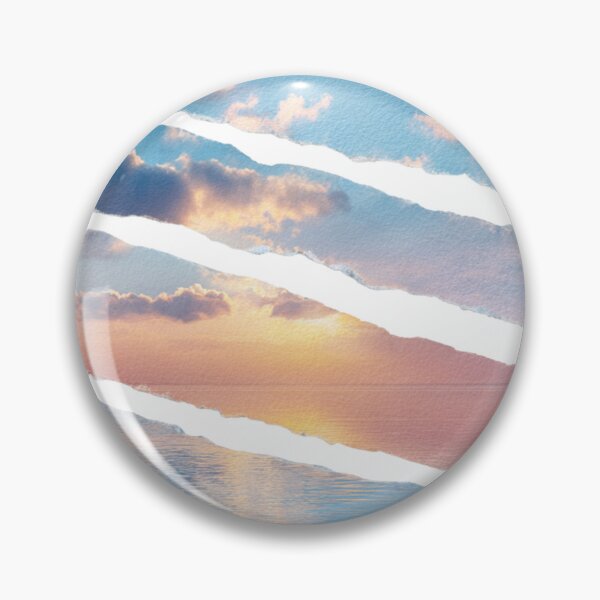 Item preview, Torn Paper Sunset Ocean Collage – Aesthetic Sky Cutout Art designed and sold by ColSora8.