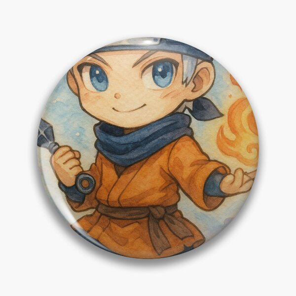 Item preview, Elemental Ninja – Chibi Fighter in Watercolor designed and sold by NaniNow!.