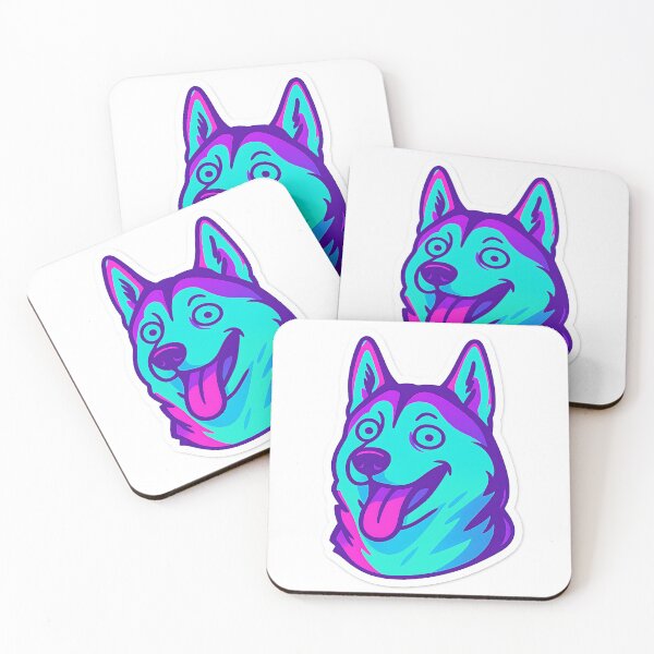 Item preview, Neon Happy Husky designed and sold by Throwback Trends.