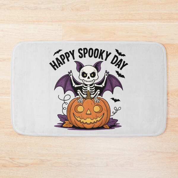 Item preview, Skeleton Bat on Pumpkin - Happy Spooky Day designed and sold by RICHYON.