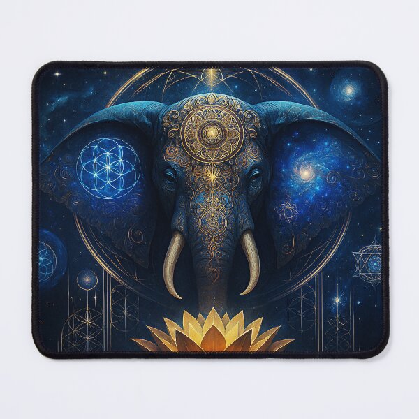 Item preview, Celestial Elephant with Spiritual Cosmic Mandala and Golden Lotus designed and sold by TTM Inspirational.