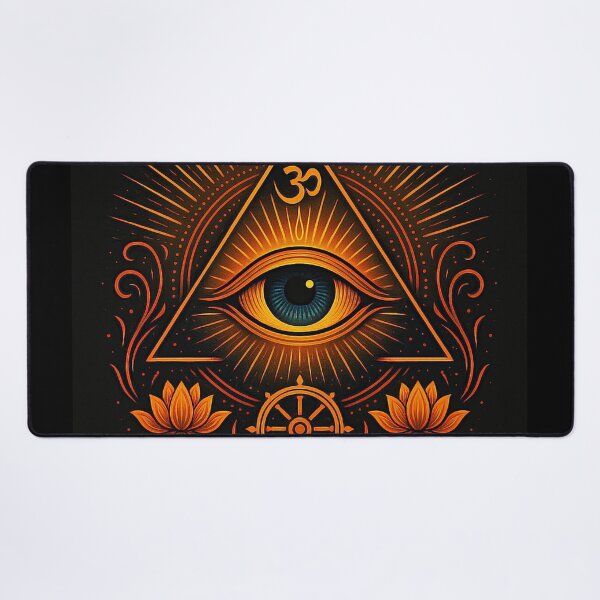 Item preview, All Seeing Eye with Om and Lotus – Esoteric Spiritual Mandala designed and sold by TTM Inspirational.