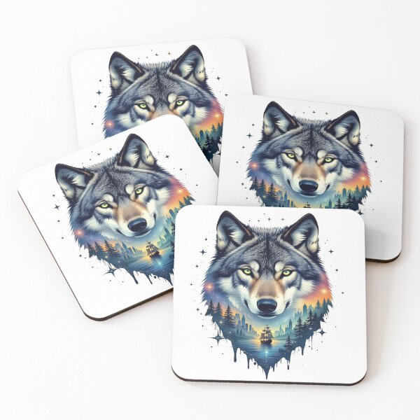 Item preview, Barco lobo de doble exposición designed and sold by J-CCreations.
