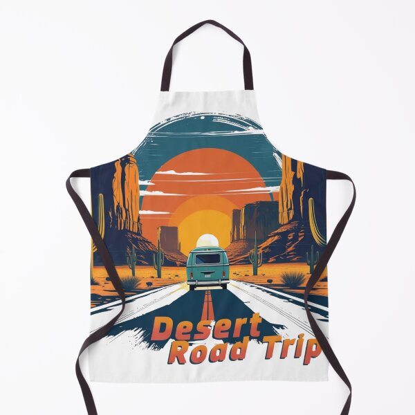 Item preview, Desert Road Trip – Retro Camper Van Vector Art at Sunset | Van Life Adventure Gift designed and sold by LoliDesignShop.