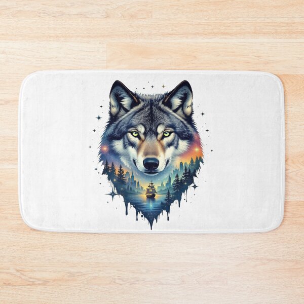 Item preview, Double Exposure Wolf Ship designed and sold by J-CCreations.