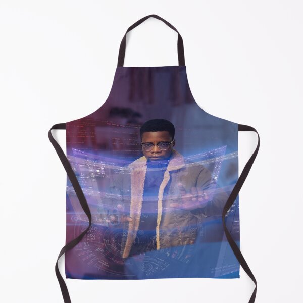 Item preview, Cool Black Tech Guy in Hologram World designed and sold by PopLikePrint.