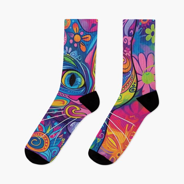 Item preview, Psychedelic Cat -Feline Art, Trippy Dreamcore Aesthetic for Ravers & Cat Lovers  designed and sold by MiraLumeStudio.