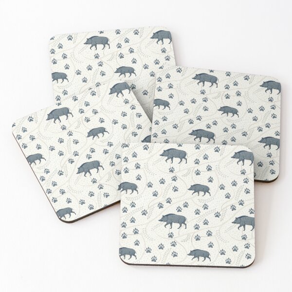 Item preview, Forest Trail Seamless Pattern with Wild Boars and Animal Tracks. designed and sold by RGShirtWorks.