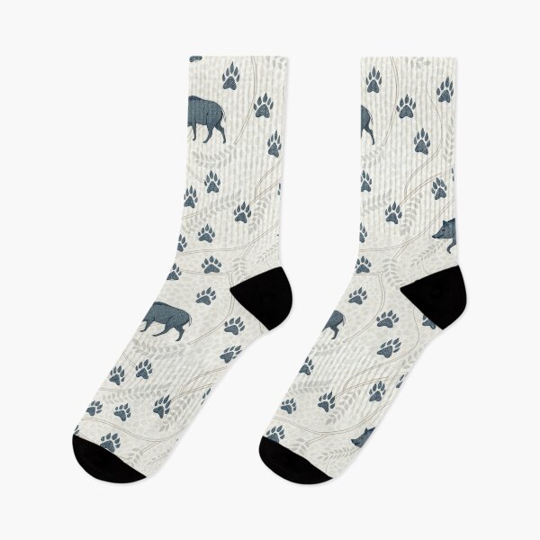 Item preview, Forest Trail Seamless Pattern with Wild Boars and Animal Tracks. designed and sold by RGShirtWorks.