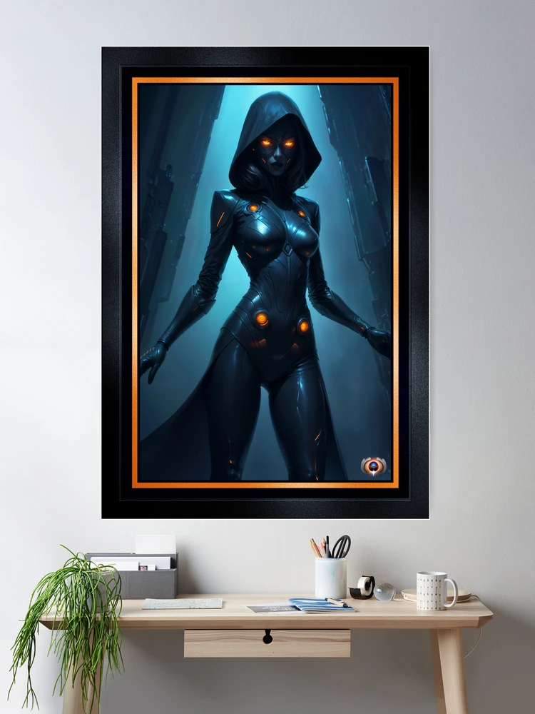 Zephyrine Knight Mysterious Journey Aboard The Obsidian Shadow Striking AI Concept Art by Xzendor7 Room Decor Poster Art Print