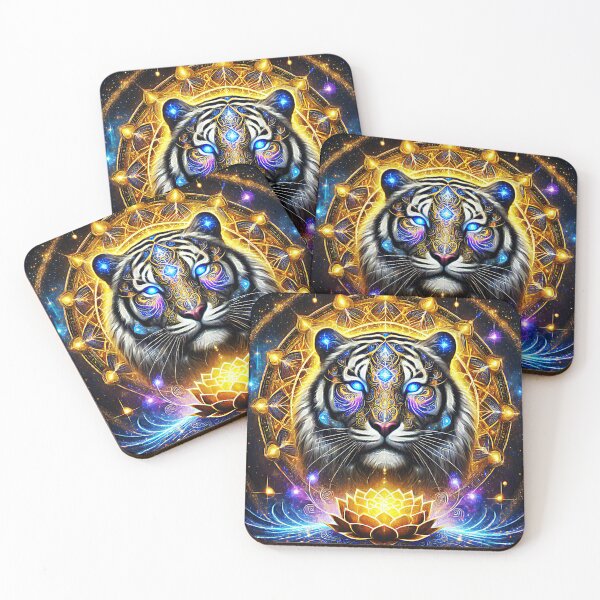 Item preview, Mystical Tiger with Sacred Lotus and Cosmic Energy Mandala designed and sold by TTM Inspirational.