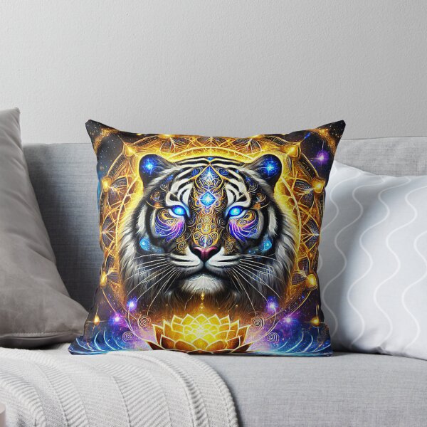 Item preview, Mystical Tiger with Sacred Lotus and Cosmic Energy Mandala designed and sold by TTM Inspirational.