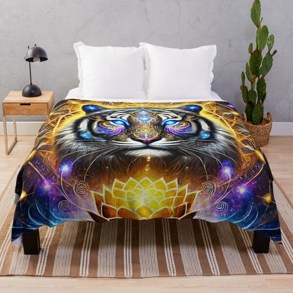 Item preview, Mystical Tiger with Sacred Lotus and Cosmic Energy Mandala designed and sold by TTM Inspirational.