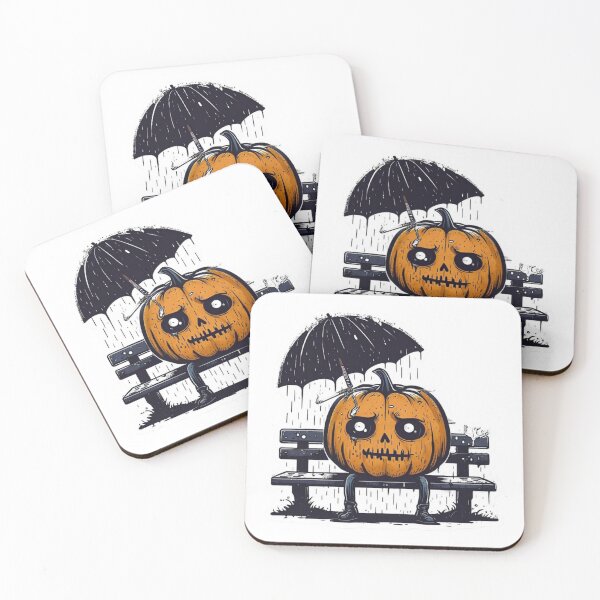 Item preview, Existential Pumpkin – Sad But Full Sticker for Emo Vibes designed and sold by Imaginarium of Chaos falcon88 .
