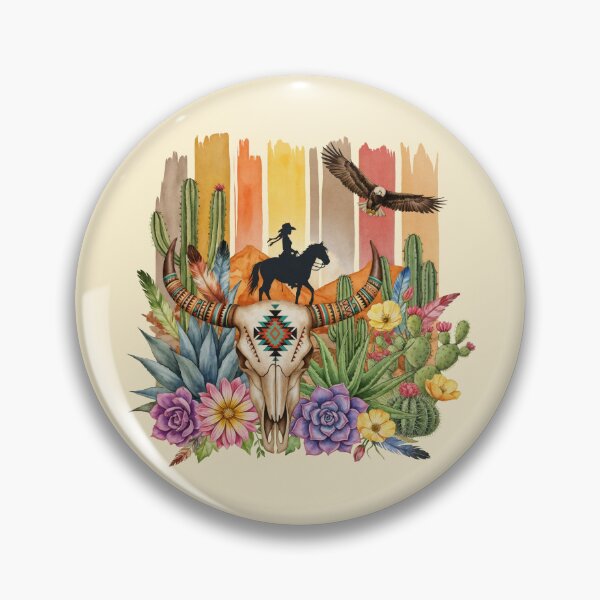 Item preview, Desert cactus, Native Americans, cow Skull and succulents plant, texan catus and flowers designed and sold by Collagedream.