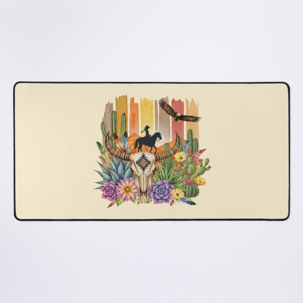 Item preview, Desert cactus, Native Americans, cow Skull and succulents plant, texan catus and flowers designed and sold by Collagedream.