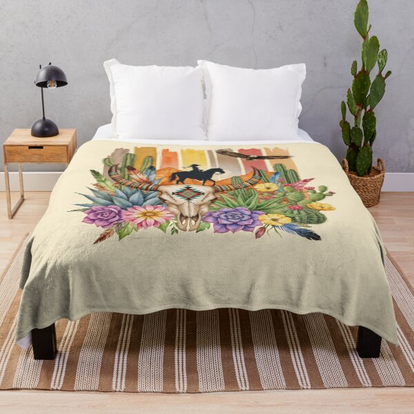 Item preview, Desert cactus, Native Americans, cow Skull and succulents plant, texan catus and flowers designed and sold by Collagedream.
