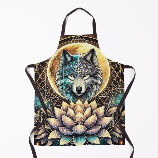 Artikelvorschau, Mystischer Wolf mit heiligem Lotus und himmlischem Geometrie-Mandala entworfen und verkauft von TTM Inspirational.