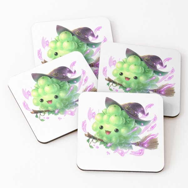 Item preview, Cute Grape Witch Character on Magical Broom designed and sold by Anastasiia Yurevych.