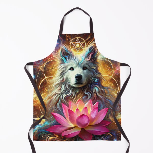 Item preview, Mystical Celestial Dog with Sacred Lotus – Spiritual Cosmic Art designed and sold by TTM Inspirational.