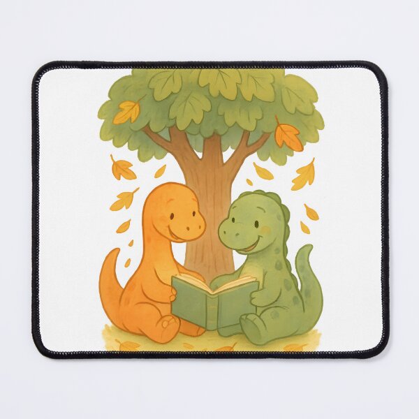 Item preview, dinosaur with Book Dino Friends Under a Tree designed and sold by Uglyandcute.