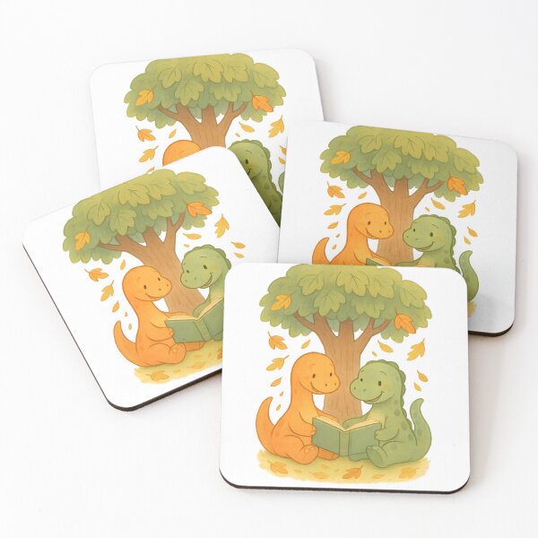 Item preview, dinosaur with Book Dino Friends Under a Tree designed and sold by Uglyandcute.