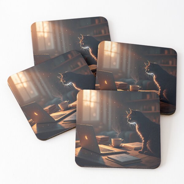 Item preview, The Cat Who Codes: Cinematic Cozy Study Night with Coffee & Books designed and sold by RAZ1995.