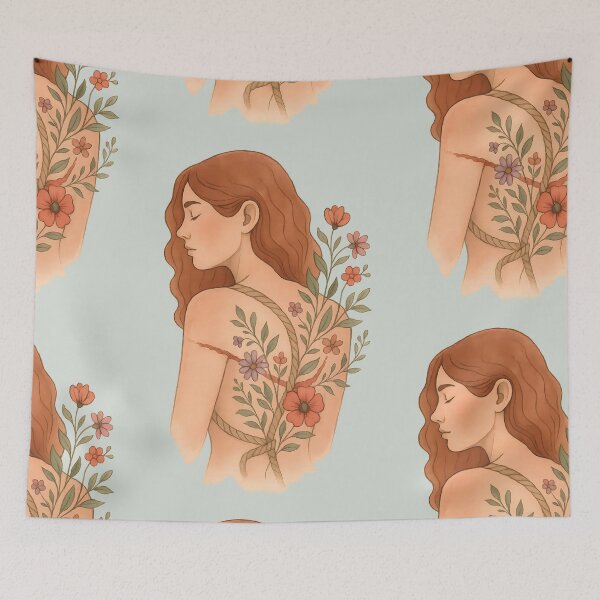 Item preview, Still Blooming – Healing Floral Woman Illustration for Survivors designed and sold by Quiet Power Co..