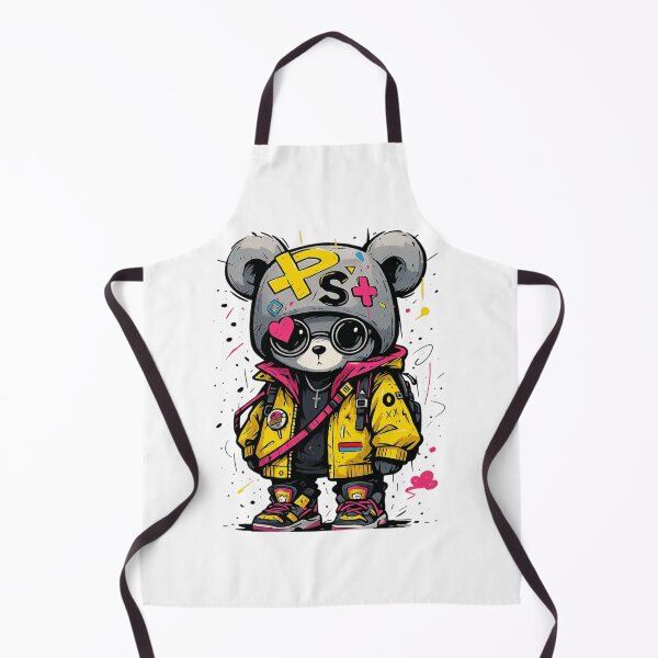 Item preview, Street Art Bear in Yellow Jacket with Headphones designed and sold by Cypher-Shop.