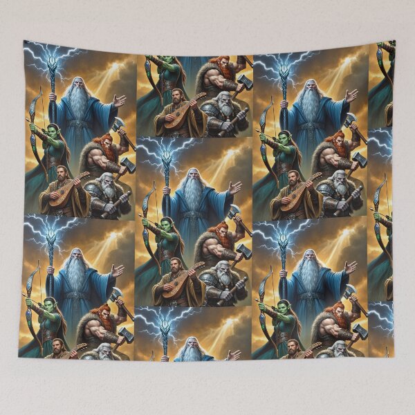 Item preview, 'The Dungeon Party' fantasy illustration designed and sold by Vintage Designs +.