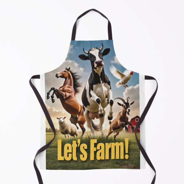 Item preview, Let's farm dynamic farm animals poster designed and sold by Vintage Designs +.