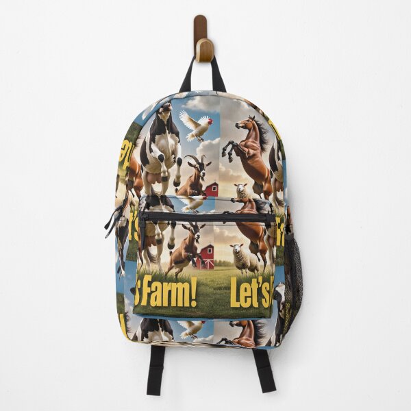 Item preview, Let's farm dynamic farm animals poster designed and sold by Vintage Designs +.