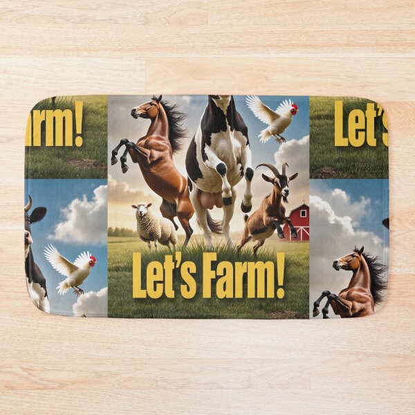 Item preview,  Let's farm dynamic farm animals poster designed and sold by Vintage Designs +.