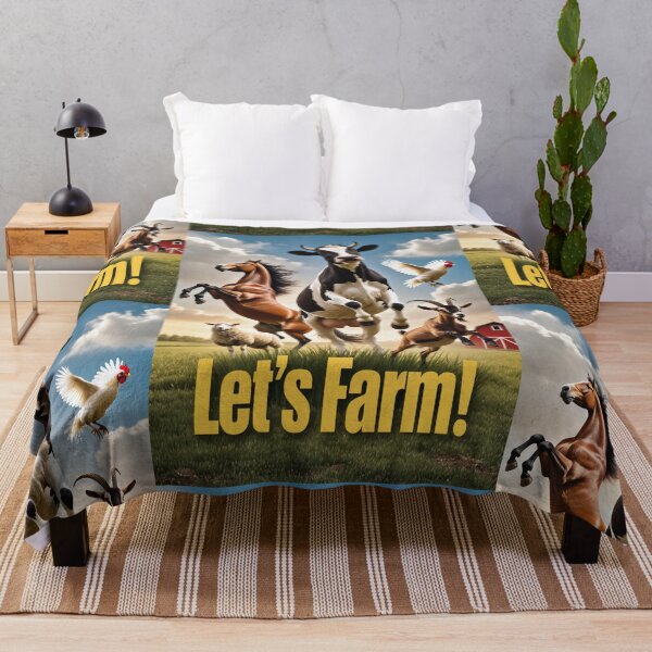 Item preview, Let's farm dynamic farm animals poster designed and sold by Vintage Designs +.