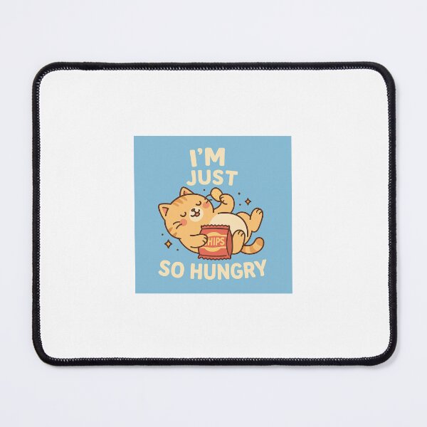 Item preview, Hungry Kawaii Cat with Chips Funny Design designed and sold by ocieth.