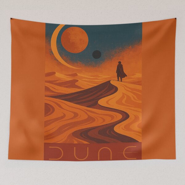 Item preview, Desert Wanderer – Retro-Futurist Poster & Cosmic Minimalism designed and sold by LoomisDreams.