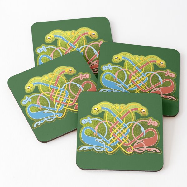 Item preview, Celtic style serpents on glass designed and sold by ChimaGraphics.