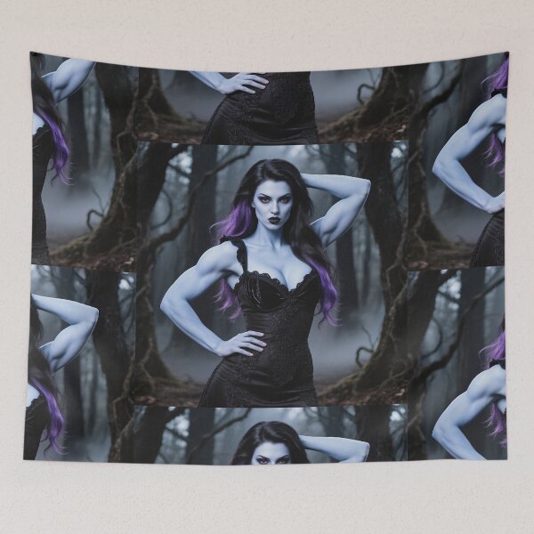 Item preview, Gothic woman posing in black dress designed and sold by Vintage Designs +.