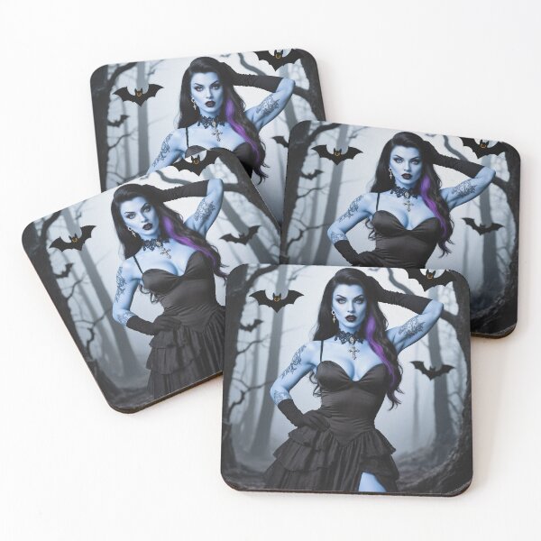 Item preview, Gothic woman posing in black dress designed and sold by Vintage Designs +.