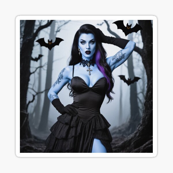 Item preview, Gothic woman posing in black dress designed and sold by Vintage Designs +.