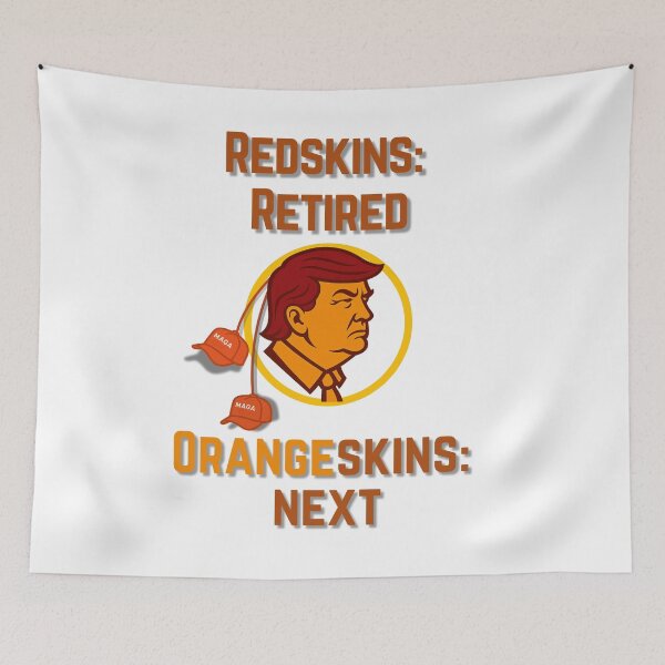 Item preview,  ORANGESKINS: A Protest Poster Against Trump and Mascot Racism designed and sold by Where Troubles Melt Like Lemon Drops.