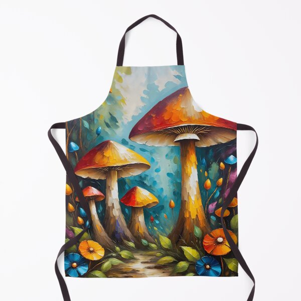 Item preview, Vibrant Forest Mushrooms on a Leafy Path designed and sold by BrushRushX.
