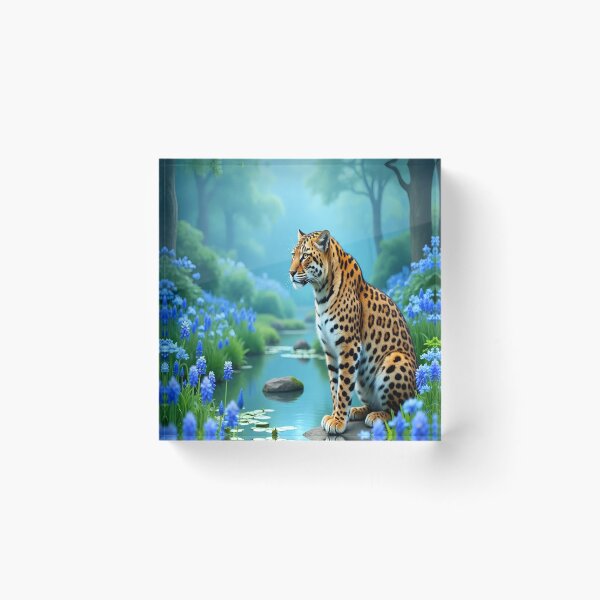 Item preview, Cool Blue Garden Collection with Adorable Leopard  designed and sold by Dailywalker22.