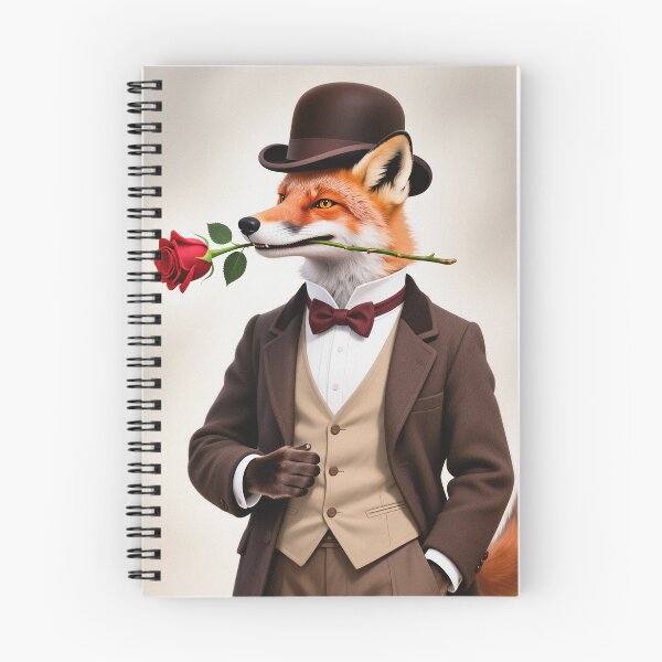 Item preview, Dapper fox gentleman with a rose designed and sold by Vintage Designs +.