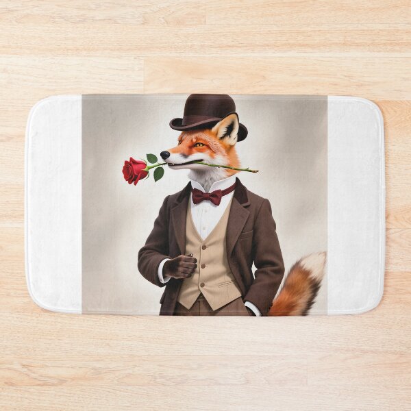 Item preview, Dapper fox gentleman with a rose designed and sold by Vintage Designs +.