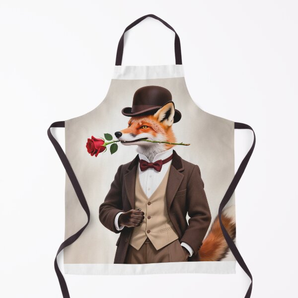 Item preview, Dapper fox gentleman with a rose designed and sold by Vintage Designs +.