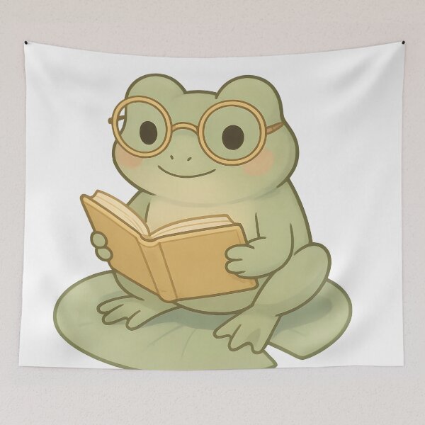 Artikelvorschau, bookish green: Buchgrüner Frosch entworfen und verkauft von Uglyandcute.