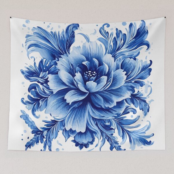 Item preview, Gzhel Russian blue flowers ornament Watercolor designed and sold by Grypis.