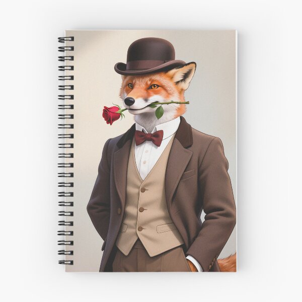 Item preview, Dapper fox gentleman with a rose designed and sold by Vintage Designs +.